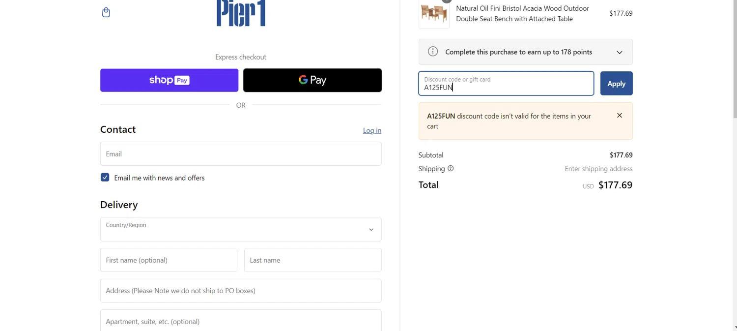 How to apply Pier 1 coupon code